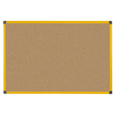 MasterVIsion Industrial Ultrabrite Cork Bulletin Board, 24" x 36", Yellow Frame